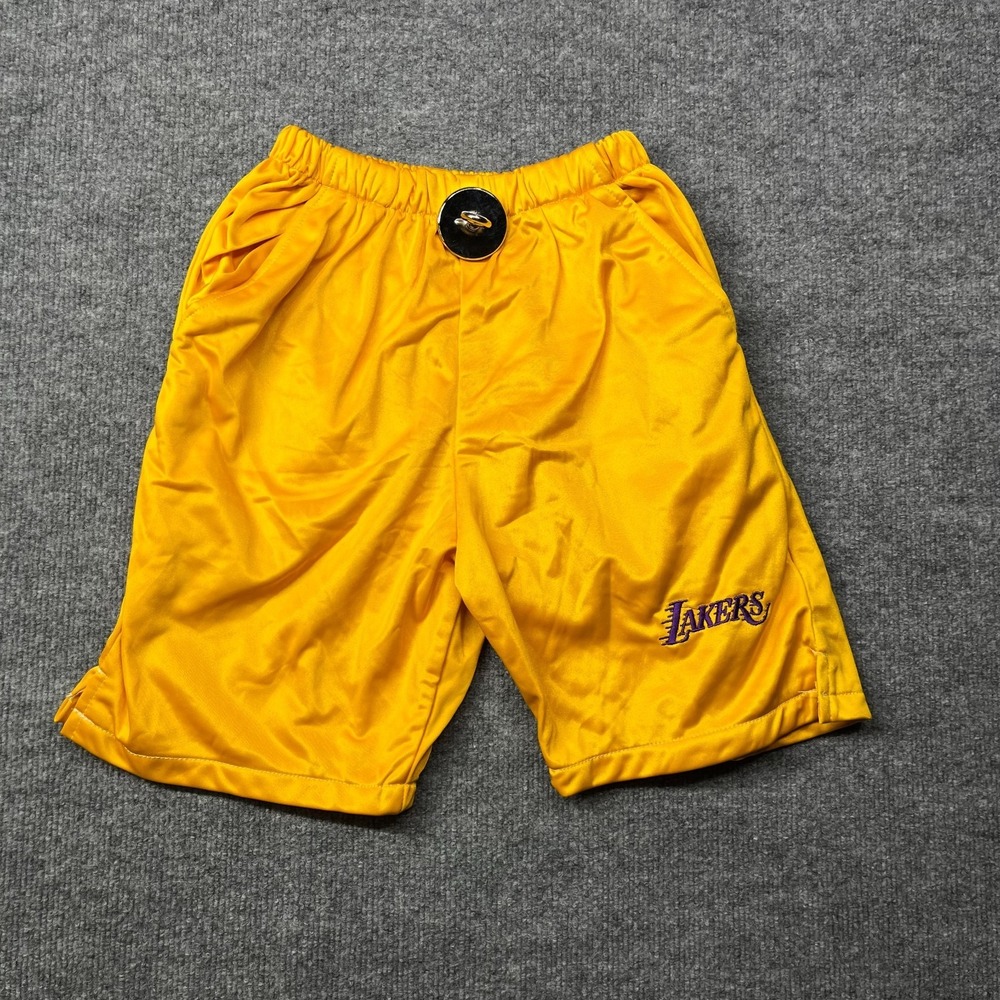 Vintage‎ Los Angeles Lakers NBA Basketball Shorts Gold Sports USA Made - Medium
